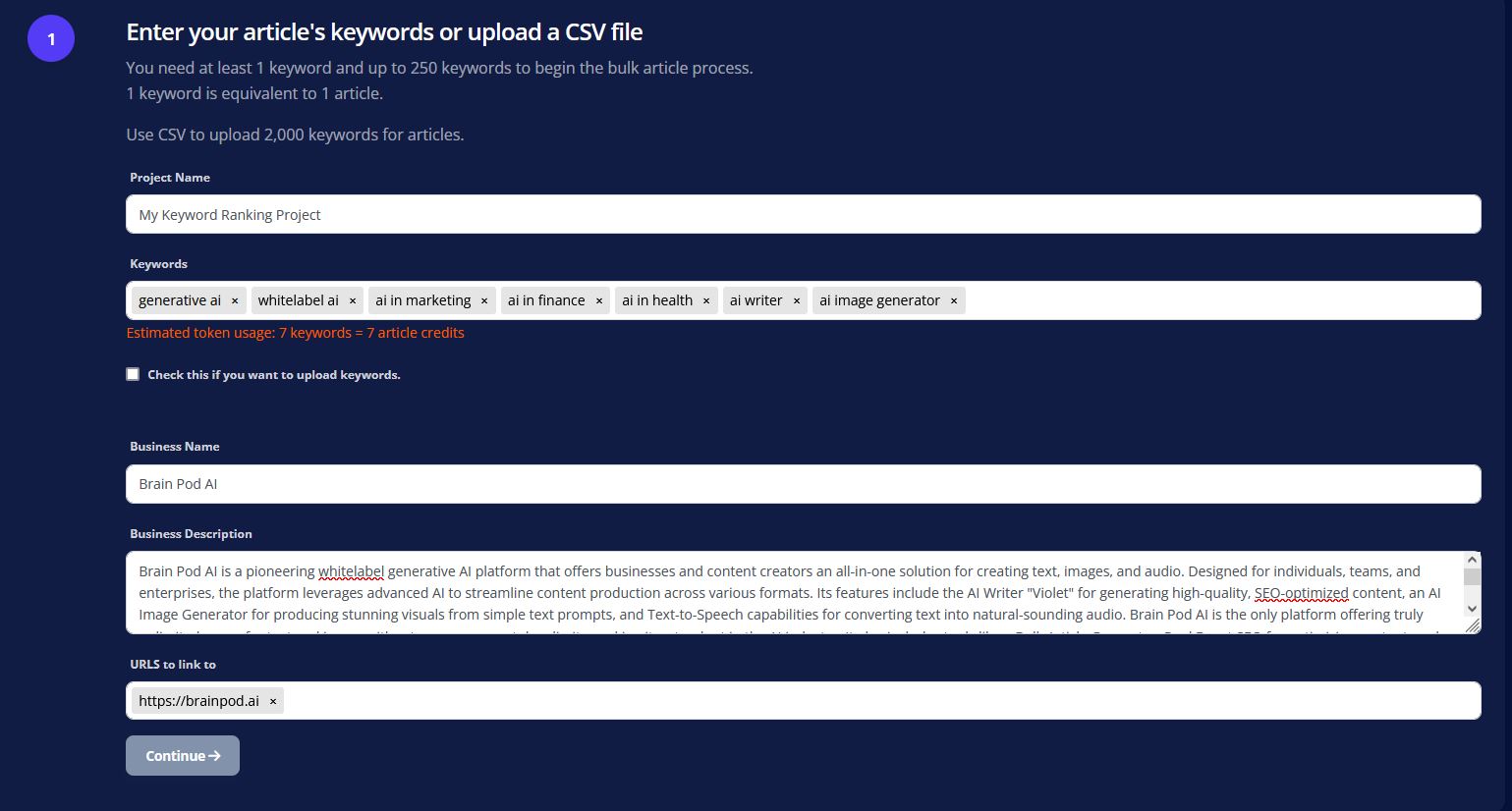 screenshot of Brain Pod AI